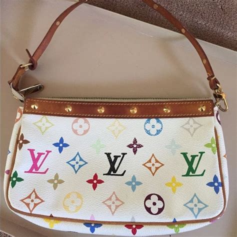 louis vuitton white rainbow bag|louis vuitton white colorful purse.